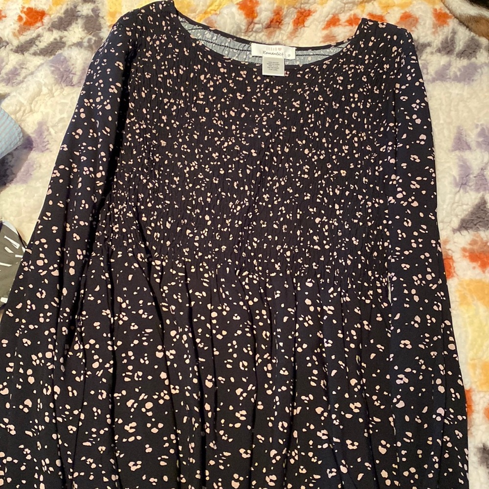 Black and cream dot blouse